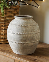 Antique Taupe Terra Cotta Vase