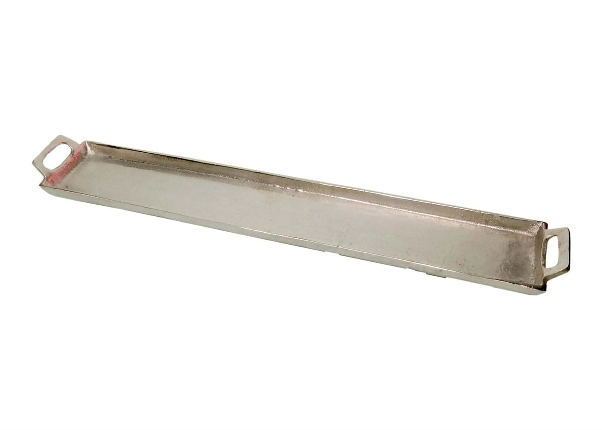 Aluminum Serving Tray with Handles – 30" Raw Nickel