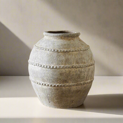 Antique Taupe Terra Cotta Vase