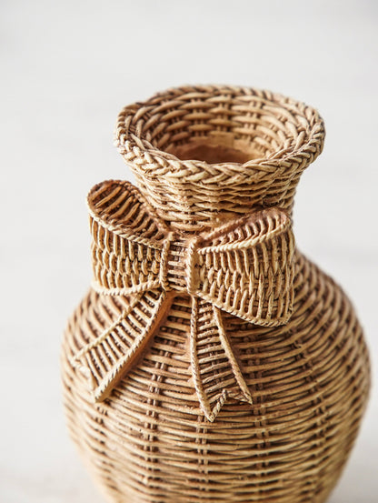Bow Resin Weave Vase