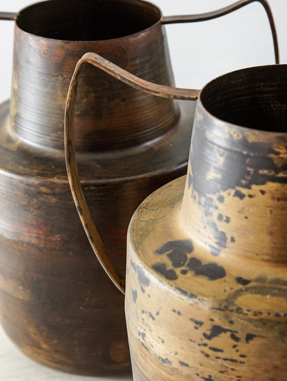 Patina Brass Metal Vase