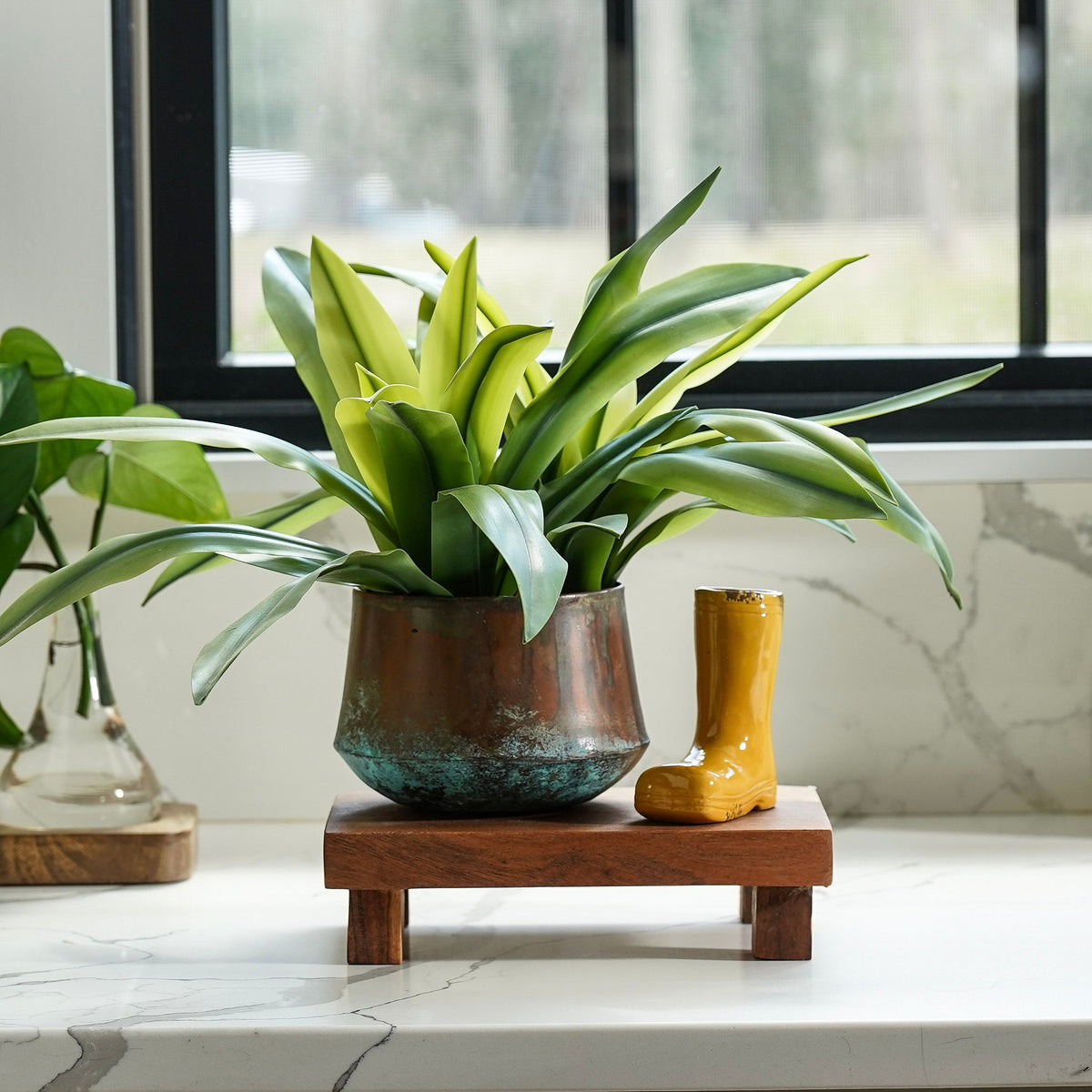 Copper Patina Metal Pot