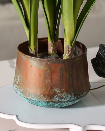 Copper Patina Metal Pot