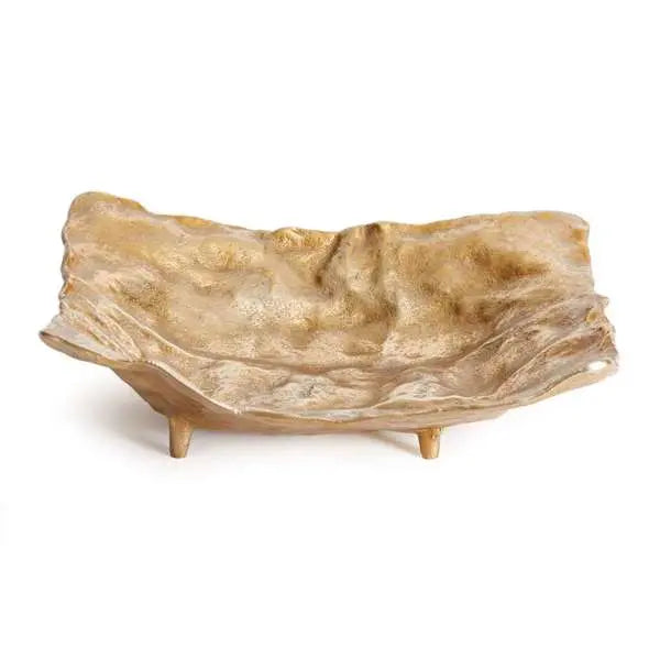 Arlene Draped Cast Aluminum Tray – Gold, 15"