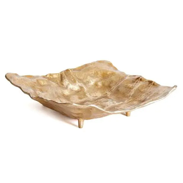 Arlene Draped Cast Aluminum Tray – Gold, 15"