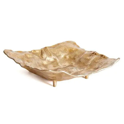 Arlene Draped Cast Aluminum Tray – Gold, 15"