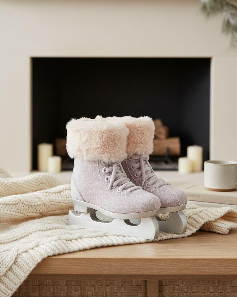 Fuzzy Pink Ice Skates