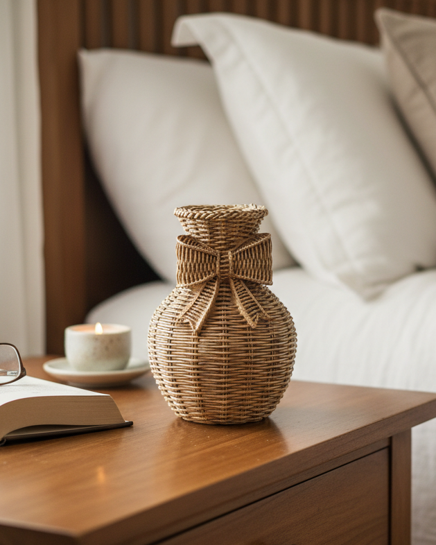 Bow Resin Weave Vase